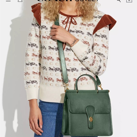 Coach Willis top handle in hunter green 5785 - Picture 15 of 15